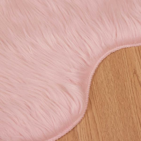 Fuskfäll matta TAFALLA Rosa 60 x 90 cm Polyester