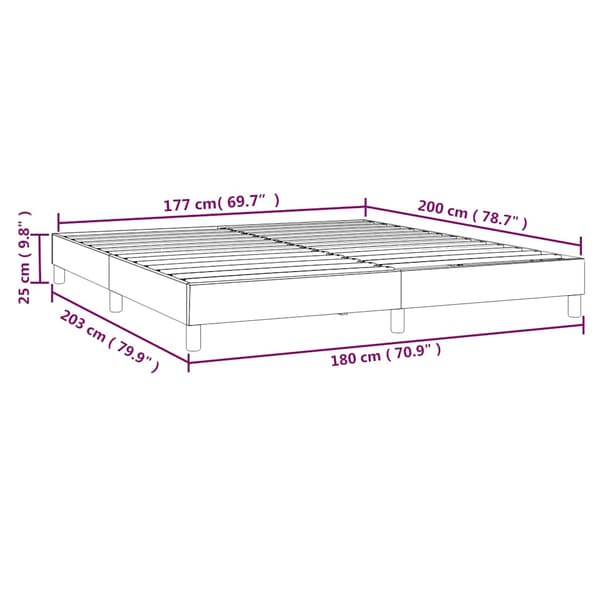 Boxspring-sängram mörkgrön 180x200 cm sammet