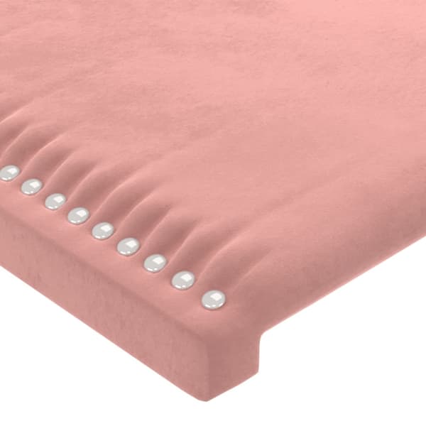 Sänggavel rosa 80x5x118/128 cm sammet