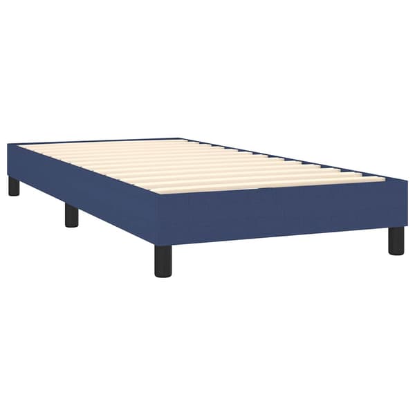 Ramsäng med madrass blå 80x200 cm tyg