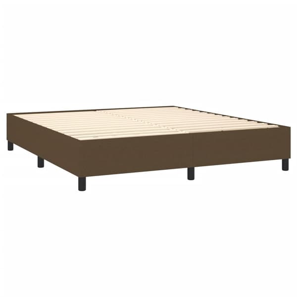 Boxspring-sängram mörkbrun 160x200 cm tyg