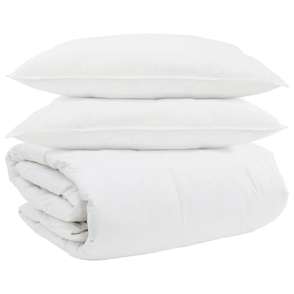 Täckeset med kudde 3 pcs Vit Dunfjäder