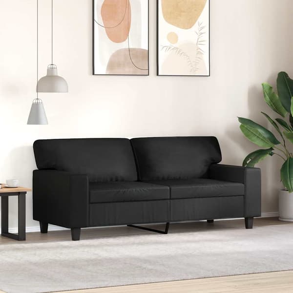 2-sitssoffa svart 140 cm konstläder