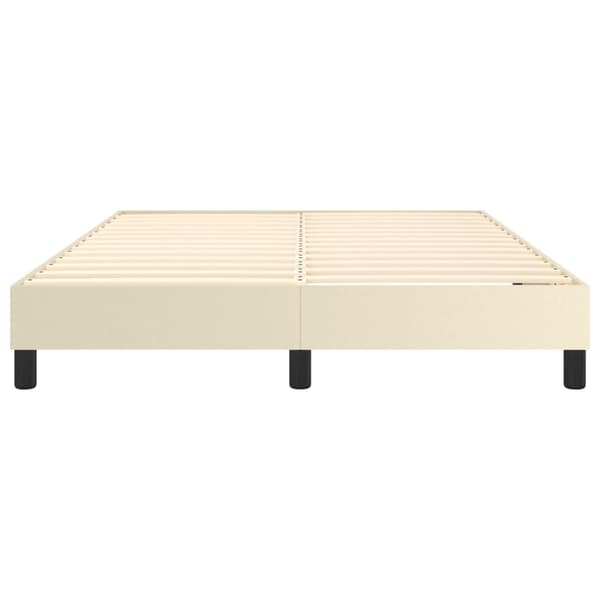 Boxspring-sängram gräddvit 140x190 cm konstläder