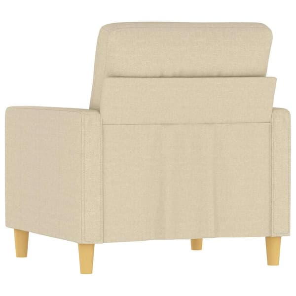 Fåtölj gräddvit 60 cm tyg