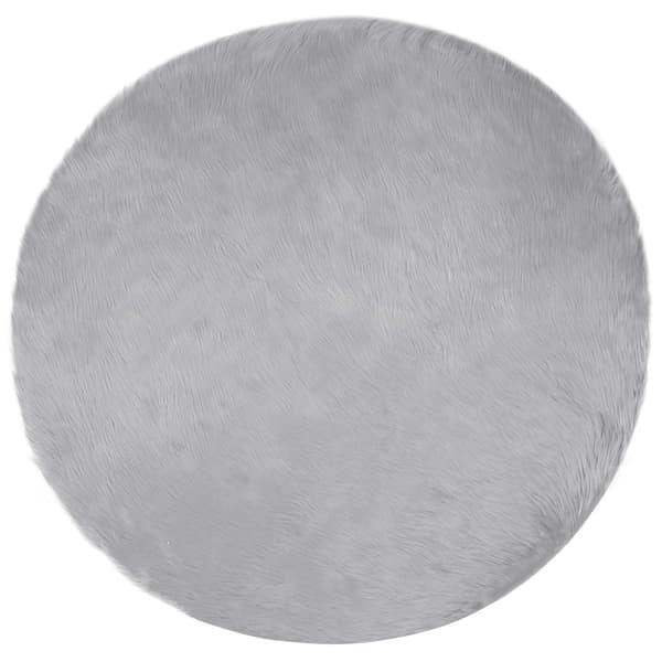 Fuskfäll matta TAFALLA Grå Ø 100 cm Polyester