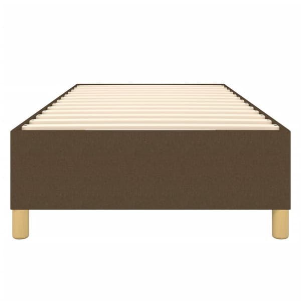 Boxspring-sängram mörkbrun 80x200 cm tyg