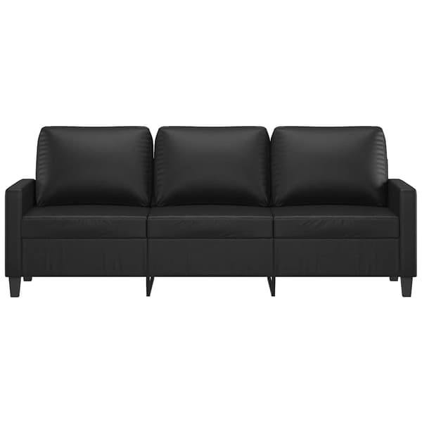 3-sitssoffa svart 180 cm konstläder