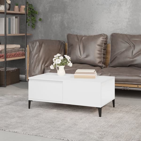 Soffbord vit 90x50x36,5 cm konstruerat trä