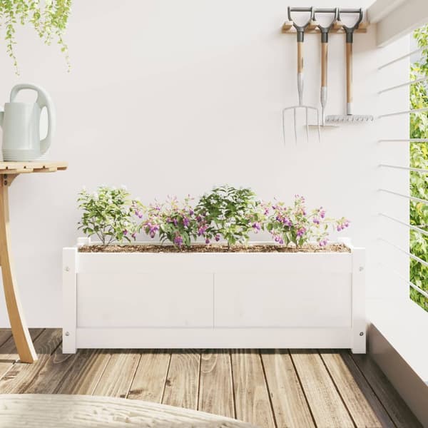 Odlingslåda 90x31x31 cm vit massiv furu