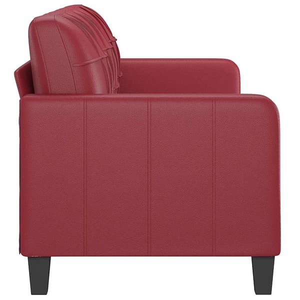 3-sitssoffa vinröd 180 cm konstläder