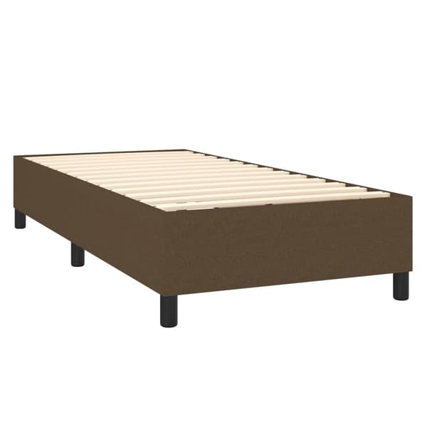 Boxspring-sängram mörkbrun 90x200 cm tyg