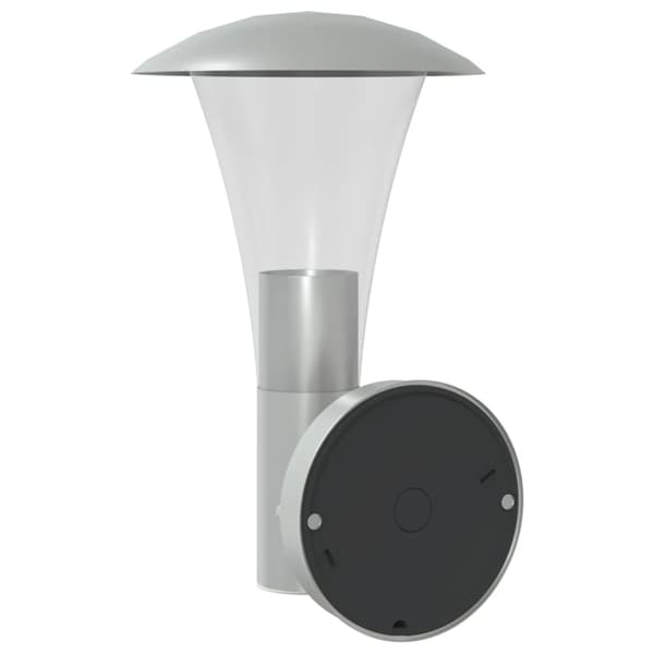 Utomhusvägglampa med sensor silver rostfritt stål