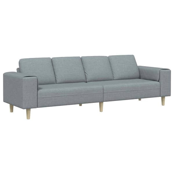 Vardagsrumsoffa Ljusgrå 250 x 77 x 76 cm Polyester