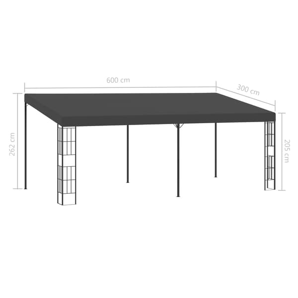 Väggmonterad paviljong 3x6 m antracit tyg