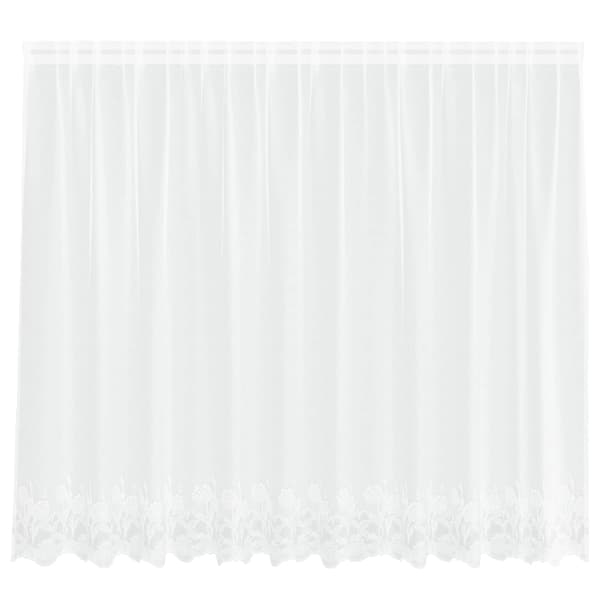 Spetsgardin med gardiner Vit 300 x 140 cm Polyester