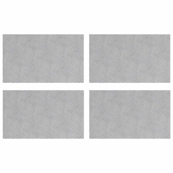 Trappsteg Rektangulär 4 pcs Silver 50 x 30 cm Aluminium