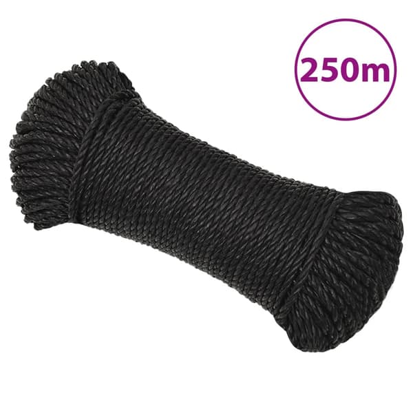 Rep svart 8 mm 250 m polypropylen