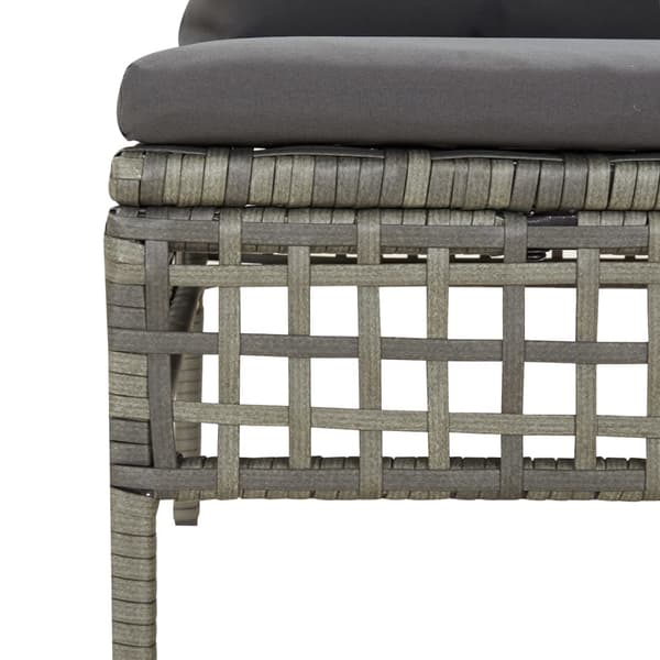 Loungegrupp med dynor 3 delar konstrottning grå