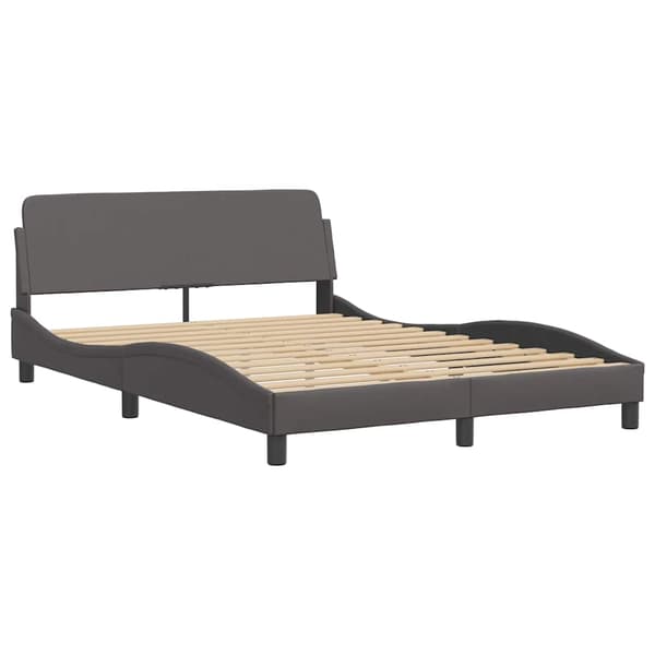 Bed Frame "Dover" Grey 140x190 cm Faux Leather