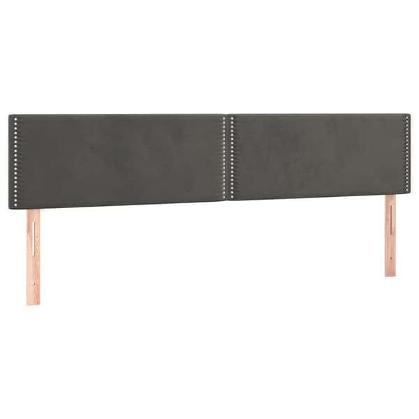 Ramsäng med madrass mörkgrå 120x190 cm sammet