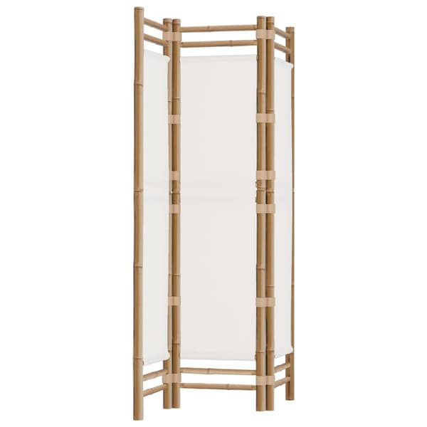 Rumsavdelare 3 paneler hopfällbar 120 cm bambu och kanvas