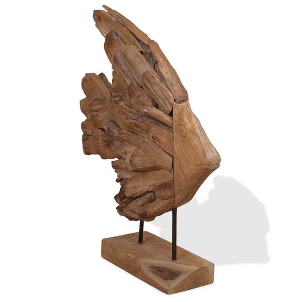 Fiskskulptur teak 40x12x57 cm