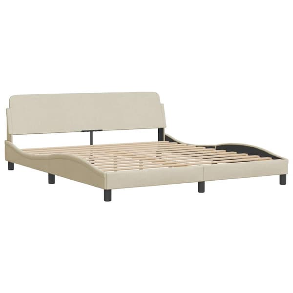 Bed Frame "Dover" Cream 180x200 cm Fabric
