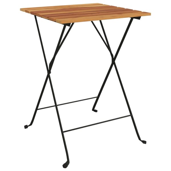 Hopfällbart cafébord 55x54x71 cm massiv teak och stål