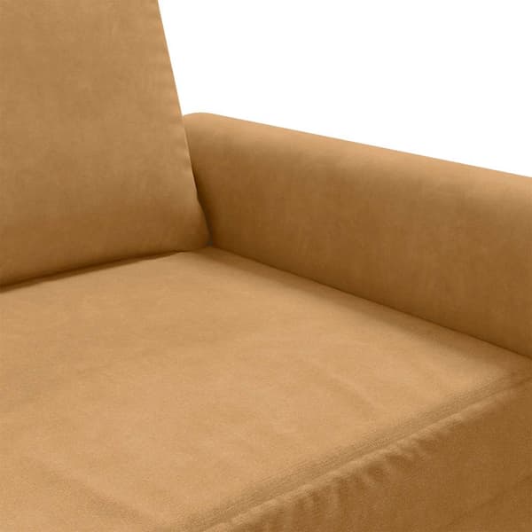 Soffa 2-sits brun 140 cm sammet