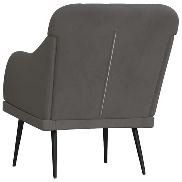 Fåtölj mörkgrå 63x76x80 cm sammet