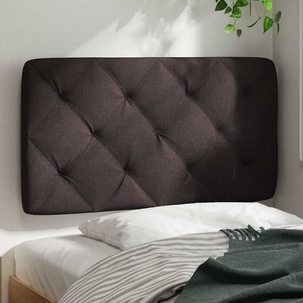 Headboard Cushion Dark Brown 90 cm Fabric