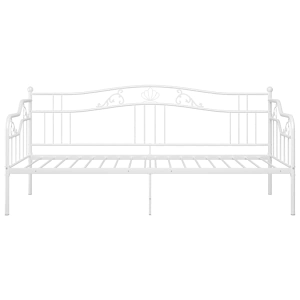 Sängram bäddsoffa vit metall 90x200 cm
