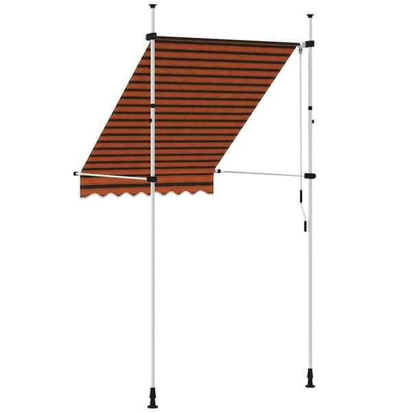 Markis manuellt infällbar 150 cm orange och brun