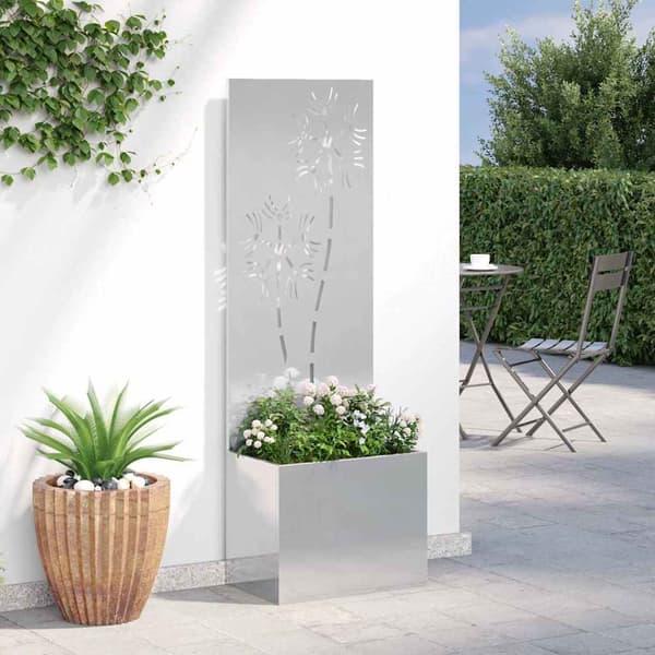 Trädgårds integritetsskärm Silver 50 x 150 cm Rostfritt stål