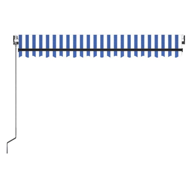Automatisk markis 400x350 cm blå och vit