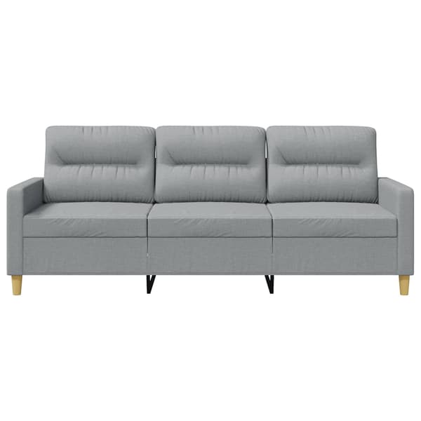 3-sitssoffa ljusgrå 180 cm tyg