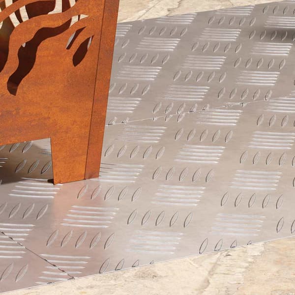 Trappsteg Rektangulär 4 pcs Silver 80 x 40 cm Aluminium
