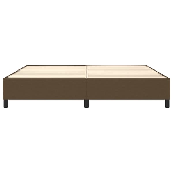 Boxspring-sängram mörkbrun 200x200 cm tyg