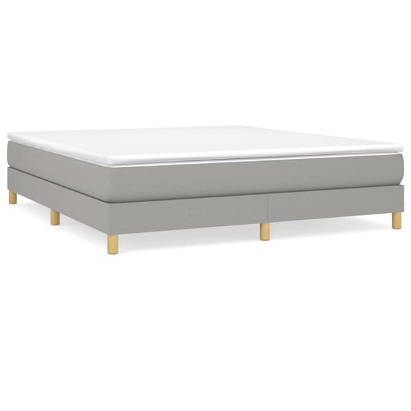 Boxspring-sängram ljusgrå 160x200 cm tyg