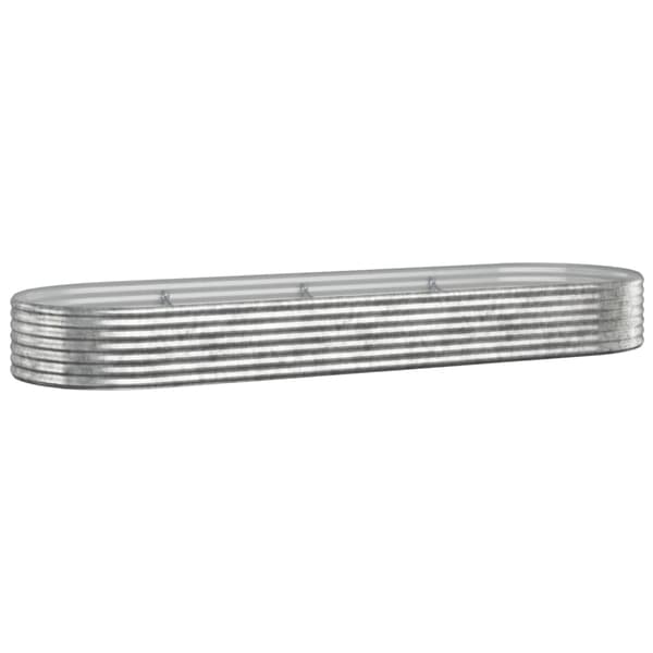 Odlingslåda galvaniserat stål 322x100x36 cm silver