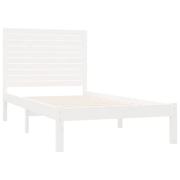 Sängram vit massivt trä 90x200 cm