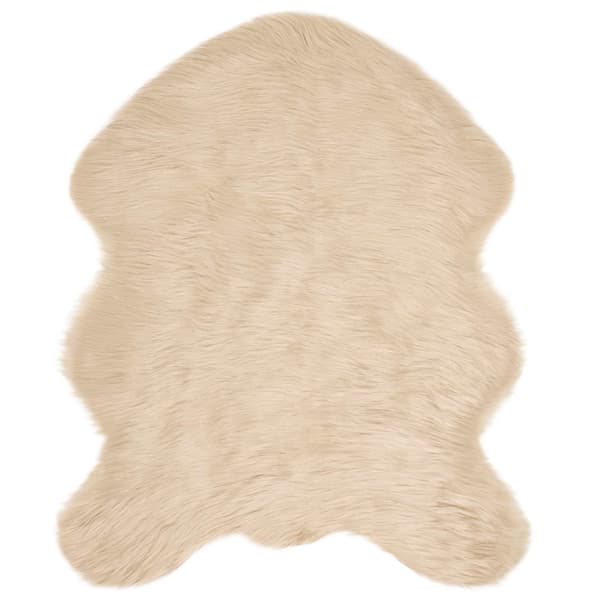 Fuskfäll matta TAFALLA Beige 50 x 80 cm Polyester