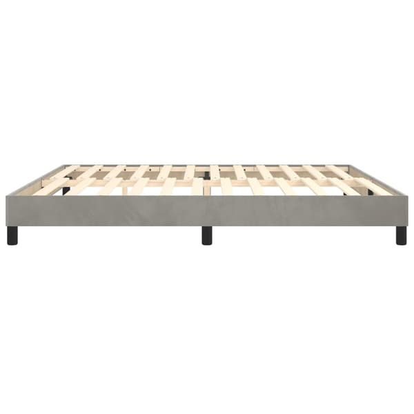 Boxspring-sängram ljusgrå 200x200 cm sammet