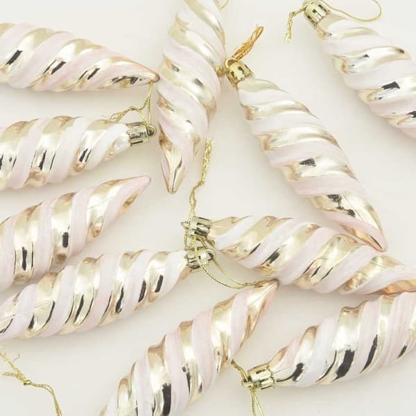 Jul Spiralformad Kula 40 pcs champagne Plast