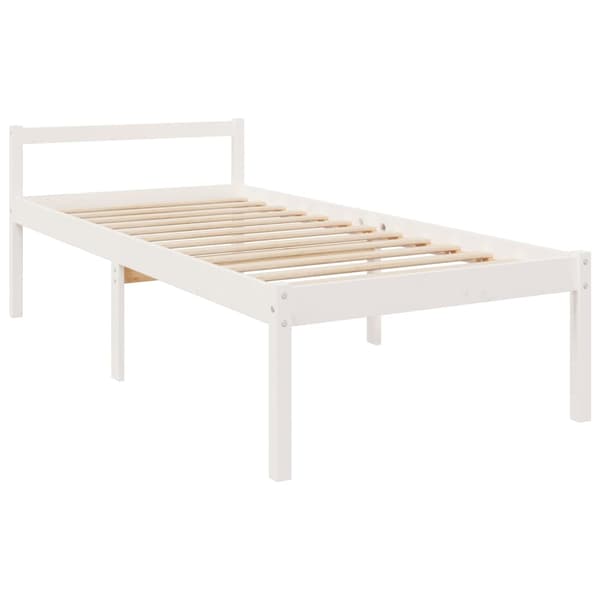 Säng vit 90x190 cm massiv furu