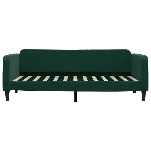Dagbädd utdragbar mörkgrön 90x200 cm sammet