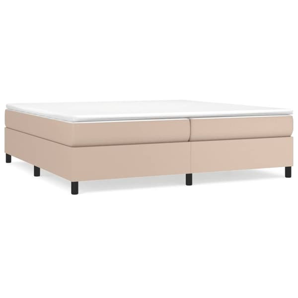 Boxspring-sängram cappuccino 200x200 cm konstläder