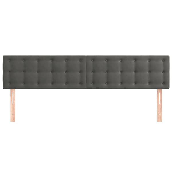 Sänggavlar mörkgrå 200x5x78/88 cm sammet