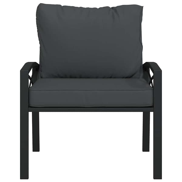 Trädgårdsstol med grå dynor 68x76x79 cm stål